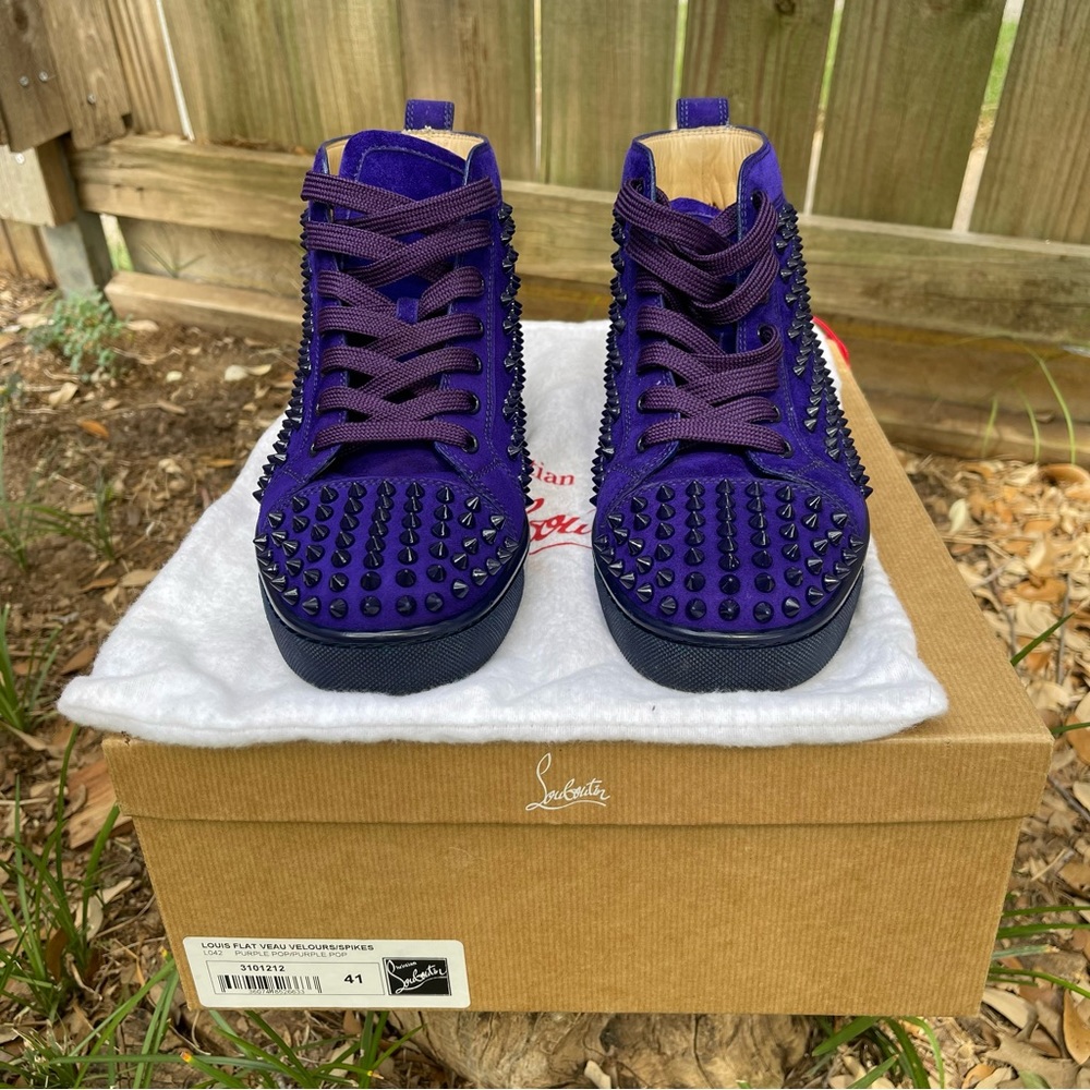 Size 41 Indigo suede Christian Louboutin high top sneaker